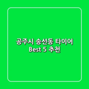 공주시 송선동 타이어 Best 5 추천