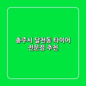 충주시 달천동 타이어 전문점 추천