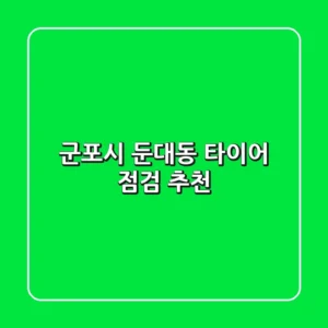 군포시 둔대동 타이어 점검 추천