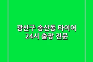 광산구 송산동 타이어 24시 출장 전문
