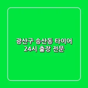 광산구 송산동 타이어 24시 출장 전문