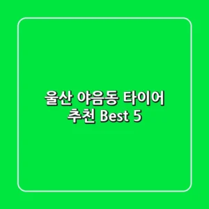 울산 야음동 타이어 추천 Best 5