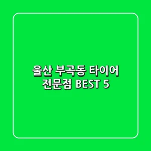 울산 부곡동 타이어 전문점 BEST 5