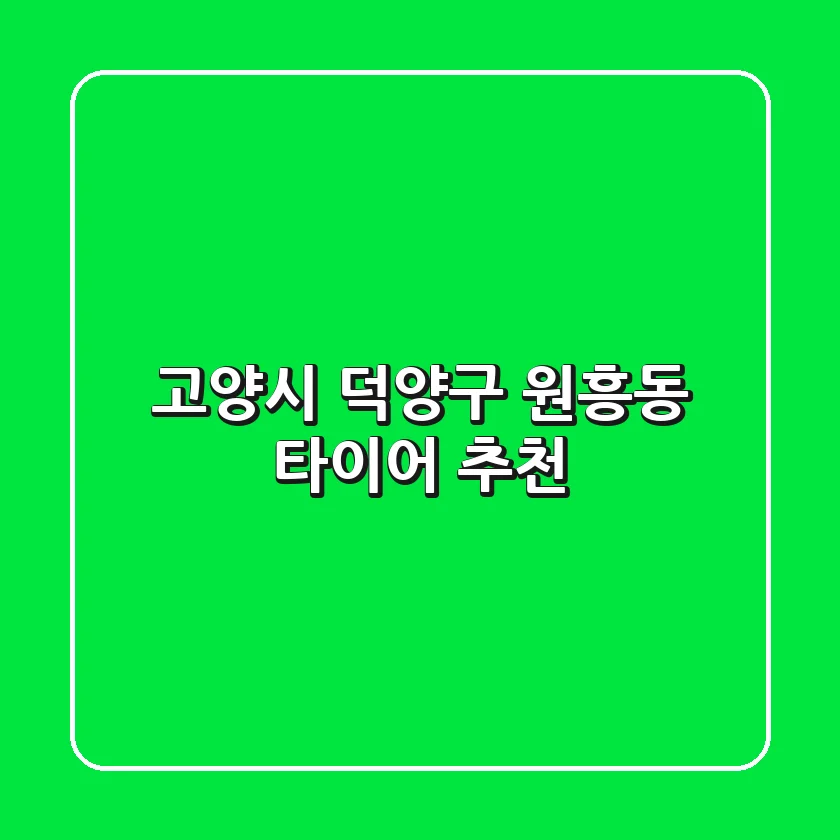 고양시 덕양구 원흥동 타이어 추천