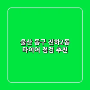 울산 동구 전하2동 타이어 점검 추천