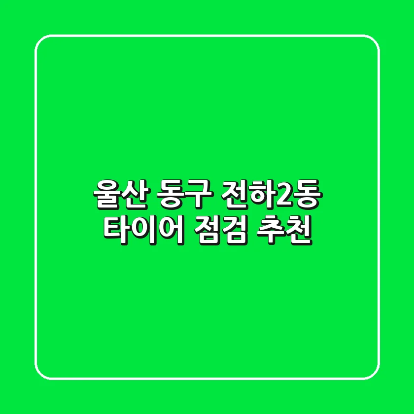 울산 동구 전하2동 타이어 점검 추천