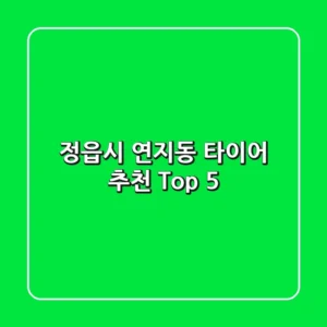 정읍시 연지동 타이어 추천 Top 5