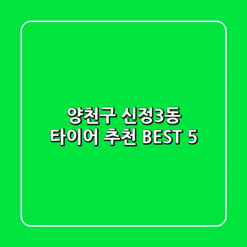 양천구 신정3동 타이어 추천 BEST 5