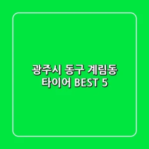 광주시 동구 계림동 타이어 BEST 5
