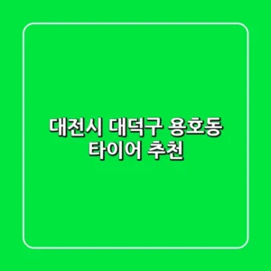 대전시 대덕구 용호동 타이어 추천