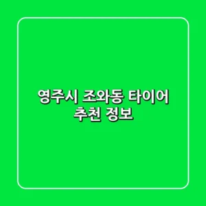 영주시 조와동 타이어 추천 정보