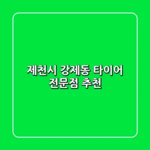 제천시 강제동 타이어 전문점 추천
