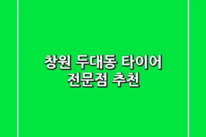 창원 두대동 타이어 전문점 추천