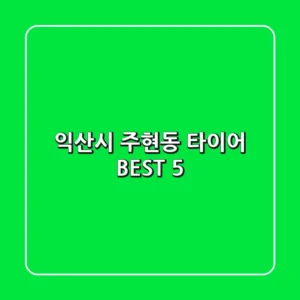 익산시 주현동 타이어 BEST 5