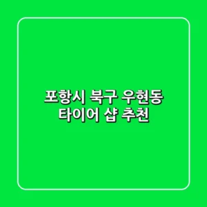 포항시 북구 우현동 타이어 샵 추천