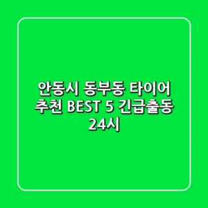 안동시 동부동 타이어 추천 | BEST 5 긴급출동, 24시
