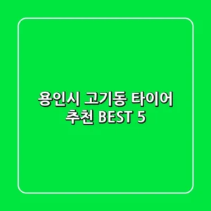 용인시 고기동 타이어 추천 BEST 5