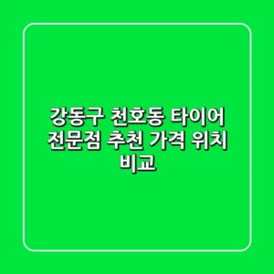 강동구 천호동 타이어 전문점 추천 | 가격 & 위치 비교