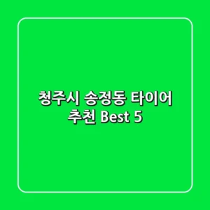 청주시 송정동 타이어 추천 Best 5
