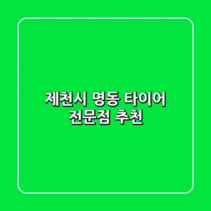 제천시 명동 타이어 전문점 추천