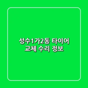 성수1가2동 타이어 교체, 수리 정보