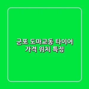 군포 도마교동 타이어: 가격, 위치, 특징