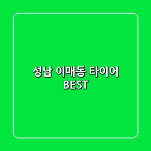 성남 이매동 타이어 BEST