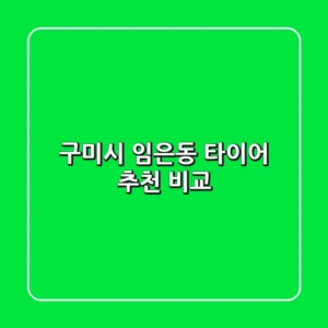 구미시 임은동 타이어 추천 & 비교