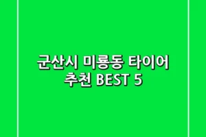 군산시 미룡동 타이어 추천 BEST 5