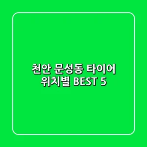 천안 문성동 타이어: 위치별 BEST 5