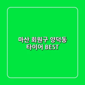 마산 회원구 양덕동 타이어 BEST