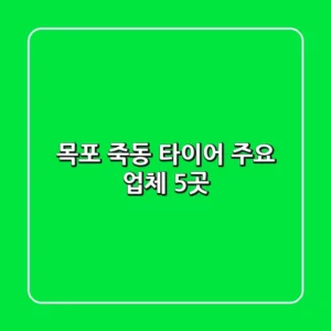 목포 죽동 타이어: 주요 업체 5곳