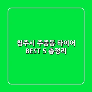 청주시 주중동 타이어 BEST 5 총정리