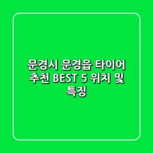 문경시 문경읍 타이어 추천 BEST 5: 위치 및 특징