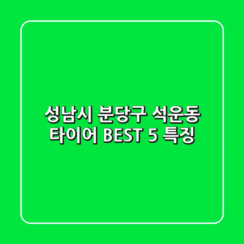 성남시 분당구 석운동 타이어: BEST 5 특징