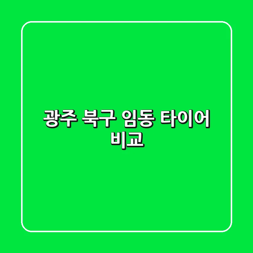광주 북구 임동 타이어 비교