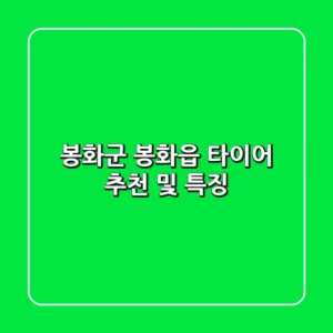 봉화군 봉화읍 타이어 추천 및 특징
