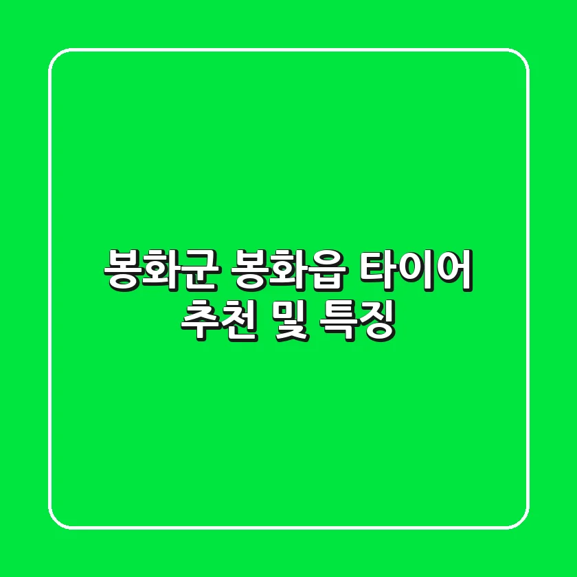 봉화군 봉화읍 타이어 추천 및 특징