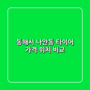 동해시 나안동 타이어: 가격, 위치 비교