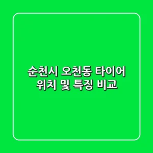 순천시 오천동 타이어, 위치 및 특징 비교