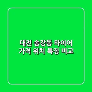 대전 송강동 타이어: 가격, 위치, 특징 비교