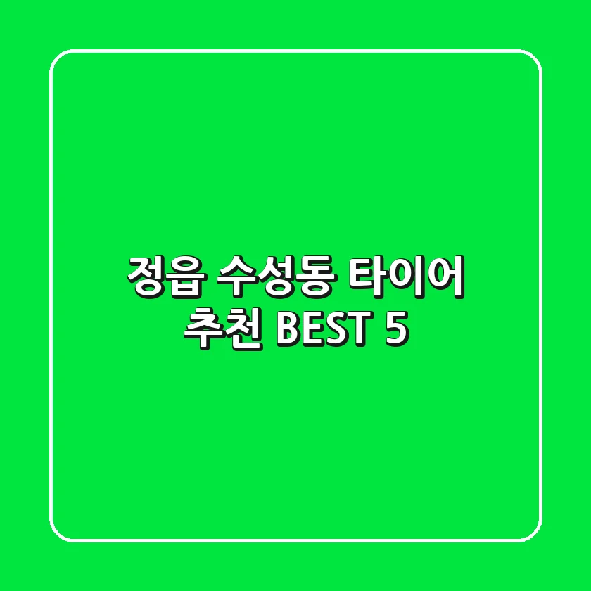 정읍 수성동 타이어: 추천 BEST 5