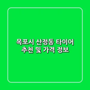 목포시 산정동 타이어 추천 및 가격 정보