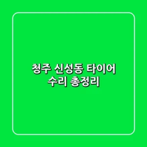 청주 신성동 타이어 수리 총정리