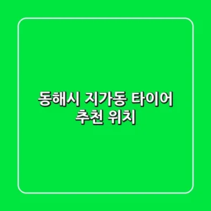 동해시 지가동 타이어 추천 & 위치