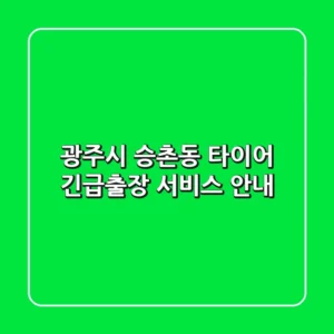 광주시 승촌동 타이어: 긴급출장 서비스 안내