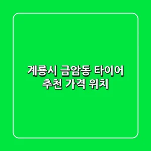 계룡시 금암동 타이어 추천 가격 위치