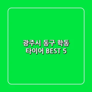광주시 동구 학동 타이어 BEST 5