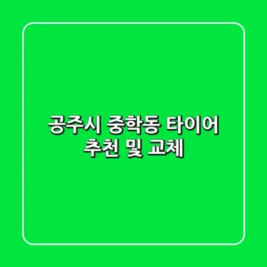공주시 중학동 타이어 추천 및 교체