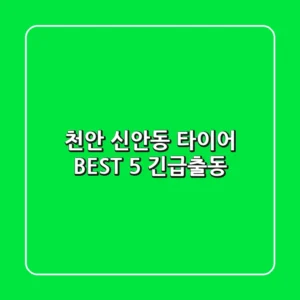 천안 신안동 타이어 BEST 5 긴급출동